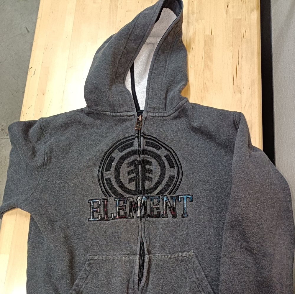 Element sweater hoodie Boys sz medium Youth Long Sleeve charcoal graySize M me